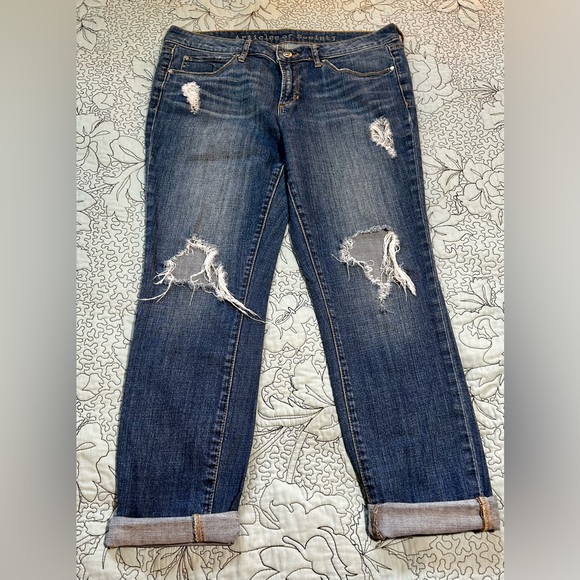 ARTICLES OF SOCIETY Distressed Straight Cropped Jeans Size 31 - Picture 2 of 11